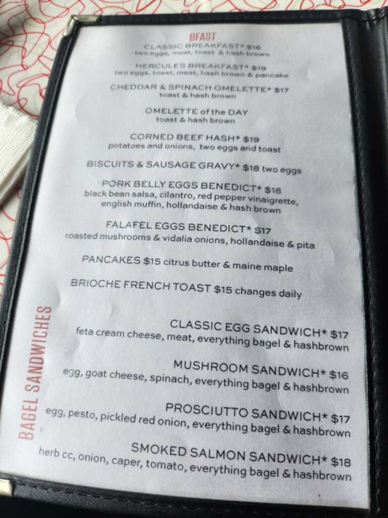 Otherside Diner Menu 1