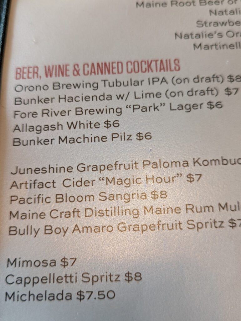 Otherside Diner Menu 3
