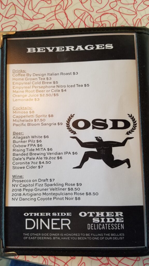 Otherside Diner Menu 5